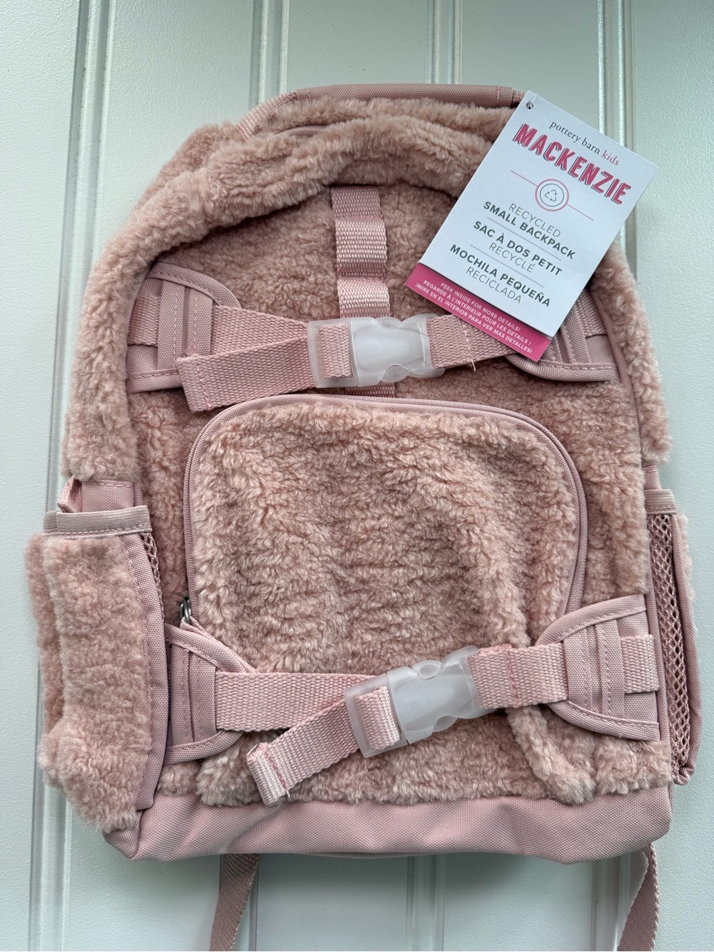 Pottery Barn Kids Mackenzie Soft Sherpa Backpack Blush Pink Small Girls NEW 3104